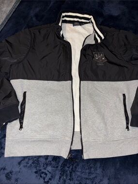 Vintage Polo by Ralph Lauren Black and Gray Two-Tone Bomber Jacket